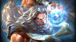 Zeus with lightning ball