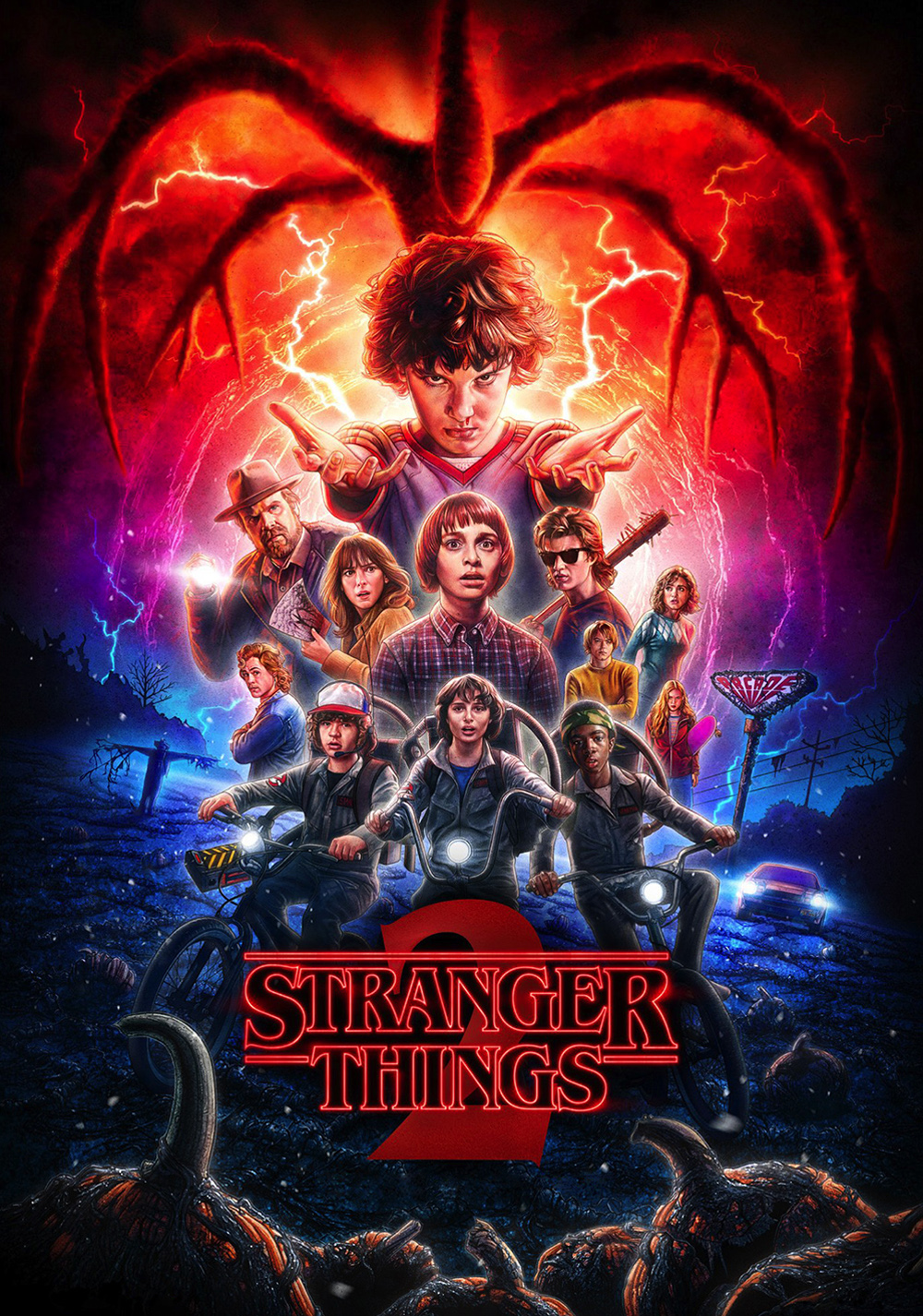 Strange things 2. Очень странные дела 2 Постер. Очень странные дела 2 сезон Постер. Stranger things 1 сезон Постер. Очень странные дела 2 обложка.